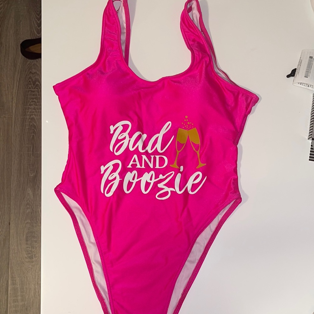 New hot pink bad and boozie swimsuit